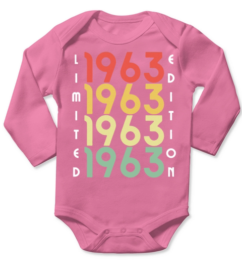 60 Years Vintage 1963 Retro 60th Birthday Long Sleeve Baby One-Piece
