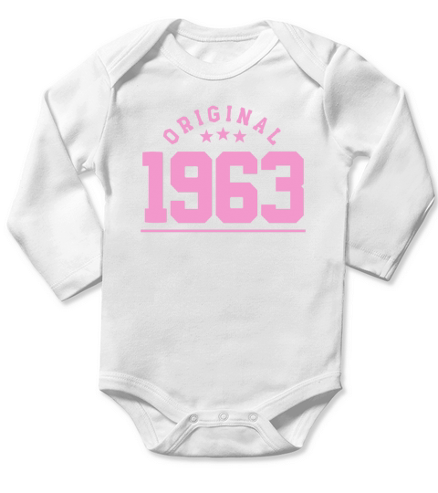 60 Years Vintage 1963 Retro 60th Birthday Long Sleeve Baby One-Piece