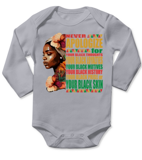 African Woman Honor Black History Month Long Sleeve Baby One-Piece