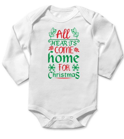 All hearts come home for christmas Long Sleeve Baby One-Piece