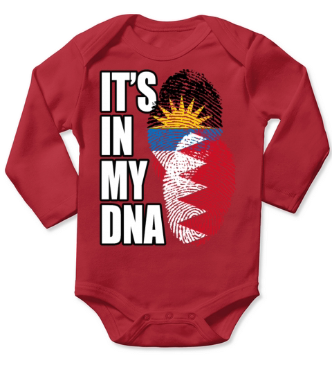 Bahraini And Antiguan Mix Heritage DNA Flag Long Sleeve Baby One-Piece