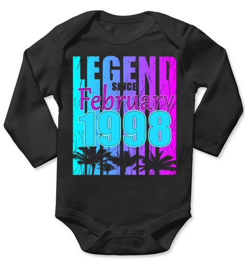 Born in 1998 Legend February Vintage Long Sleeve Baby One-Piece