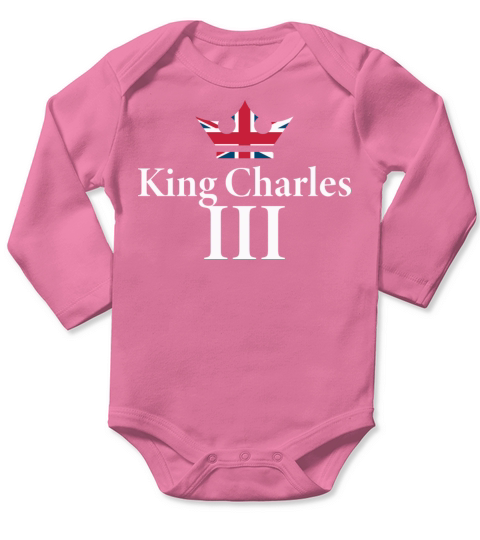 British Crown King Charles III UK Royalty Long Sleeve Baby One-Piece