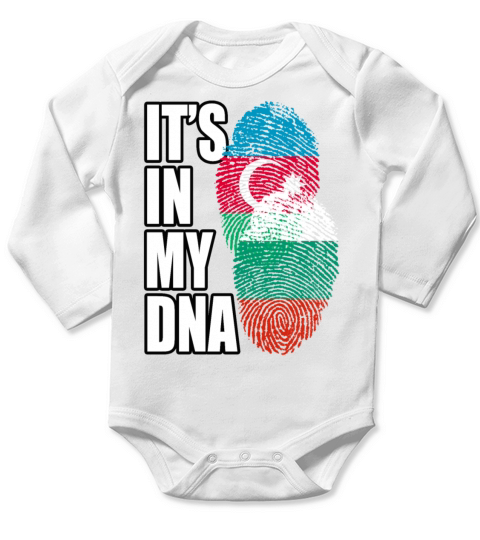 Bulgarian And Azerbaijani Mix Heritage DNA Flag Long Sleeve Baby One-Piece