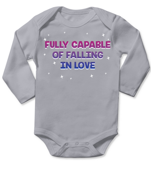 Capable of Falling in Love Bisexual LGBTQ Bi Long Sleeve Baby One-Piece