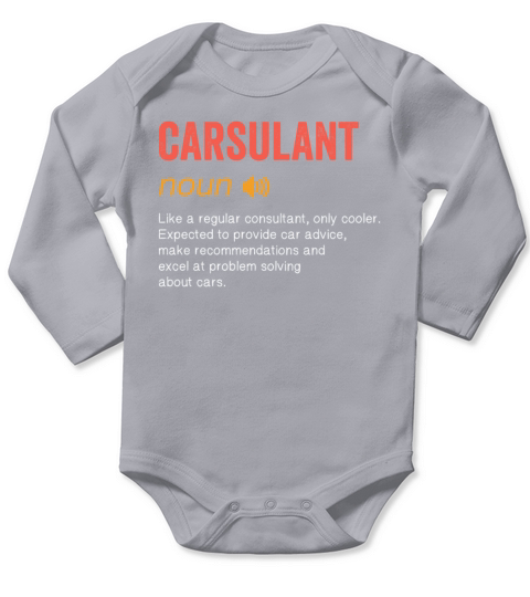 Carsulant Noun Funny humor quote Long Sleeve Baby One-Piece
