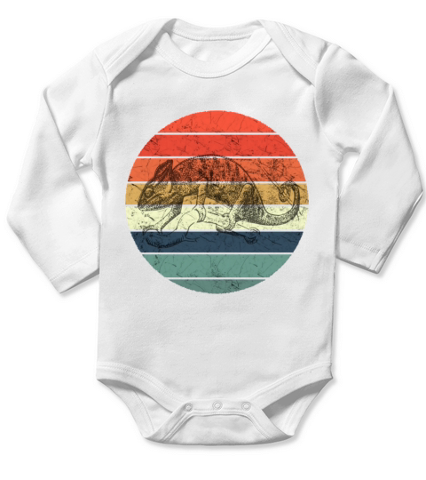 Chameleon - Retro Vintage Sunset Long Sleeve Baby One-Piece