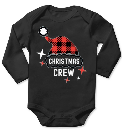 Christmas Crew Hat Pajama Group Funny Matching Long Sleeve Baby One-Piece