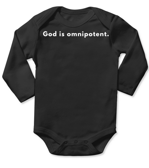 God Is Omnipotent - Christian Quote Long Sleeve Baby One-Piece