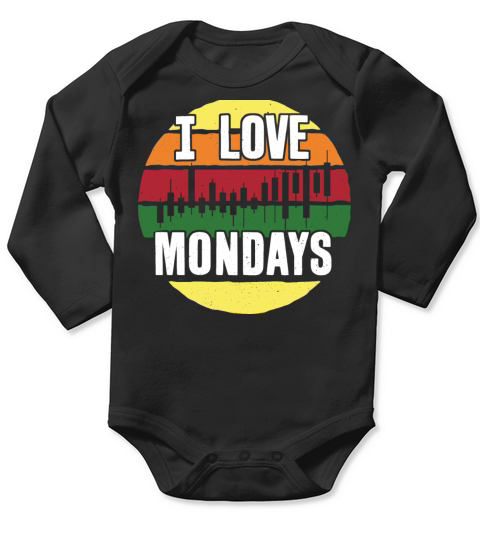 I love mondays - Trading Fun Long Sleeve Baby One-Piece