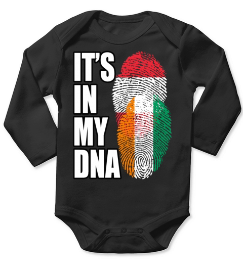 Ivorian And Austrian Mix Heritage DNA Flag Long Sleeve Baby One-Piece
