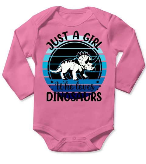 Just a girl that loves Dinosaurs 1 Long Sleeve Baby One-Piece