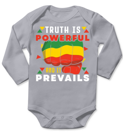 Truth Is Powerful Fist Pride Black History Month Long Sleeve Baby One-Piece