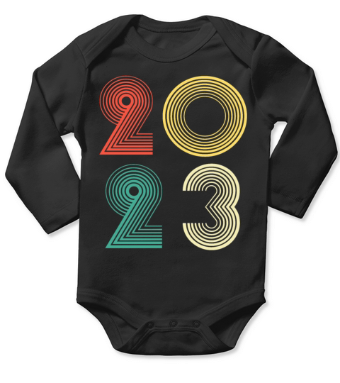 Vintage Retro 2023 Happy new year 2023 Long Sleeve Baby One-Piece