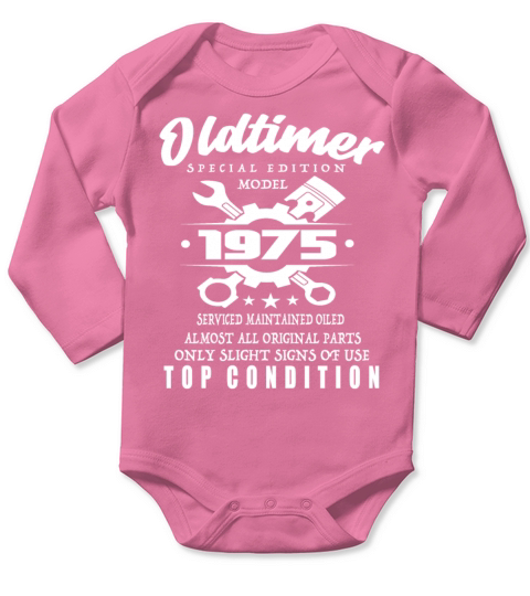 Vintage Special Edition Model 1975 Birthday Long Sleeve Baby One-Piece