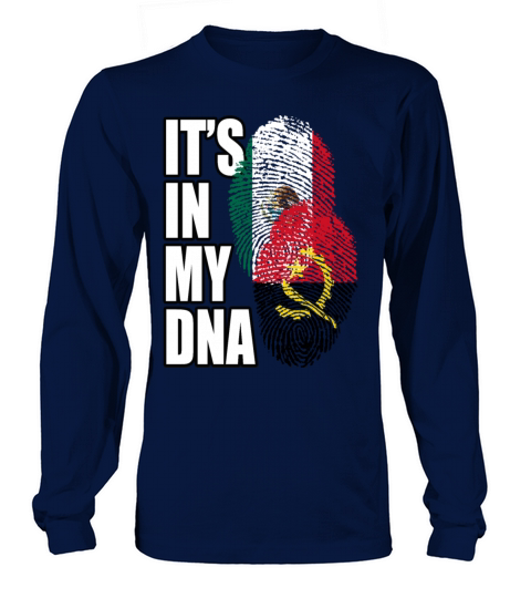 Angolan And Mexican Mix Heritage DNA Flag Long sleeved Unisex