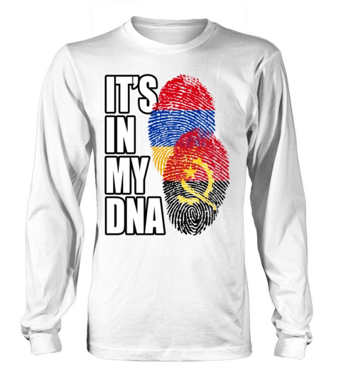 Armenian And Angolan Mix Heritage DNA Flag Long sleeved Unisex
