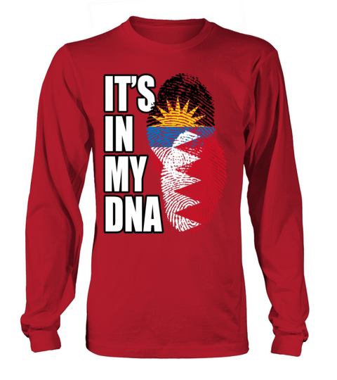 Bahraini And Antiguan Mix Heritage DNA Flag Long sleeved Unisex