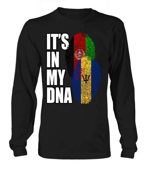Barbadian And Afghanistan Mix Heritage DNA Flag Long sleeved Unisex