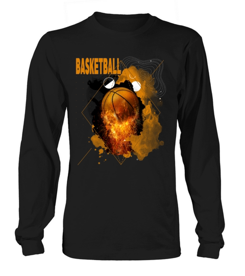 Basketball Fire Player Sports Fan Vintage Retro Long sleeved Unisex