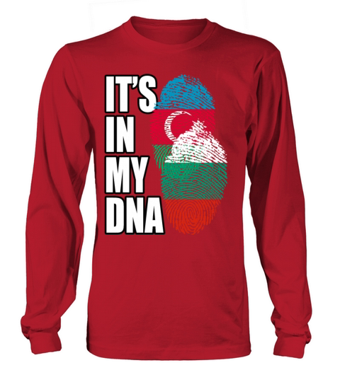 Bulgarian And Azerbaijani Mix Heritage DNA Flag Long sleeved Unisex
