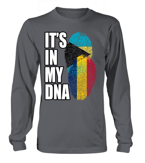 Chadian And Bahamian Mix Heritage DNA Flag Long sleeved Unisex