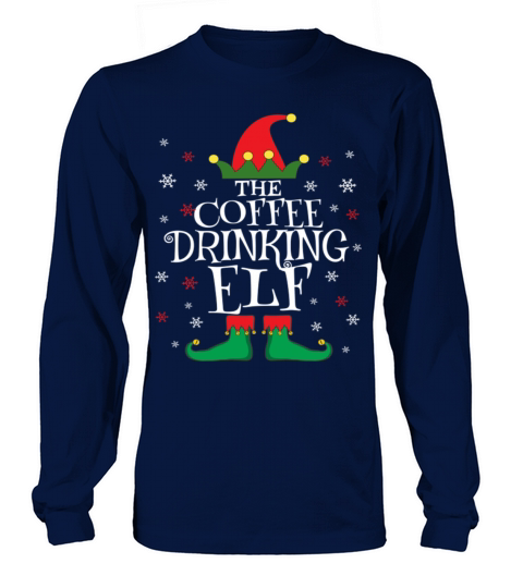 Coffee Drinking Elf Family Matching Group Long sleeved Unisex