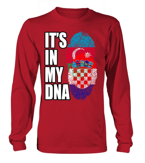 Croatian And Azerbaijani Mix Heritage DNA Flag Long sleeved Unisex
