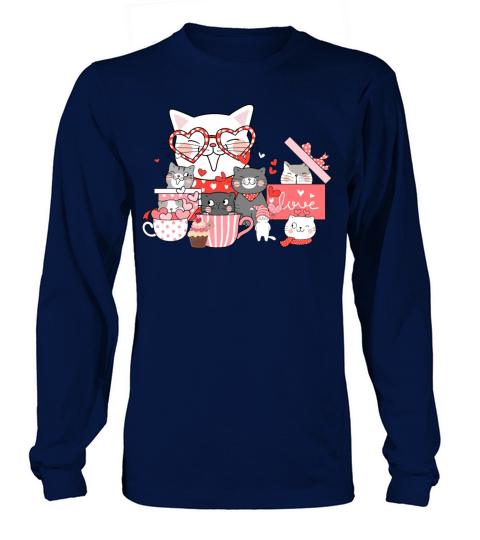 Cute vintage Valentines Day cats in gift boxes an Long sleeved Unisex