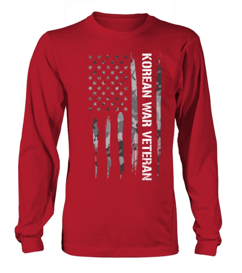 Korean War Veteran - American Flag Long sleeved Unisex