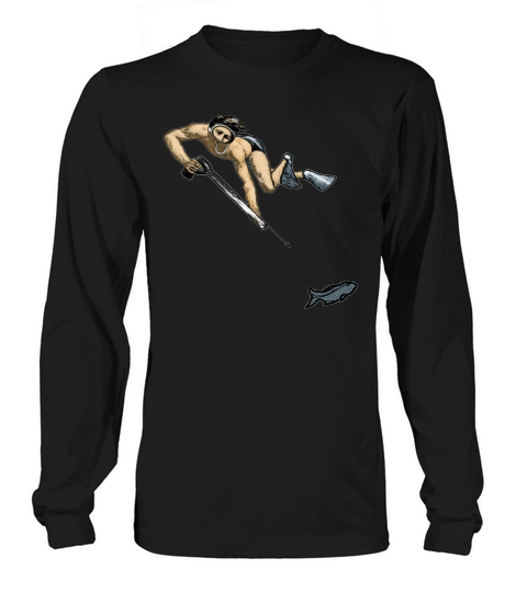 Vintage Spearfishing Freediving Diver with Fish Long sleeved Unisex