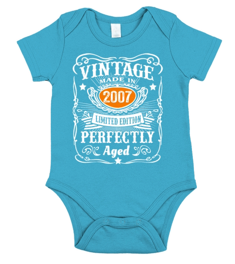 16 Year Old Gifts Born In 2007 Vintage 2007 16th B Short Sleeve Baby One-Piece