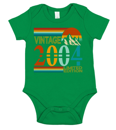 2004 vintage vintage retro birthday gift Short Sleeve Baby One-Piece