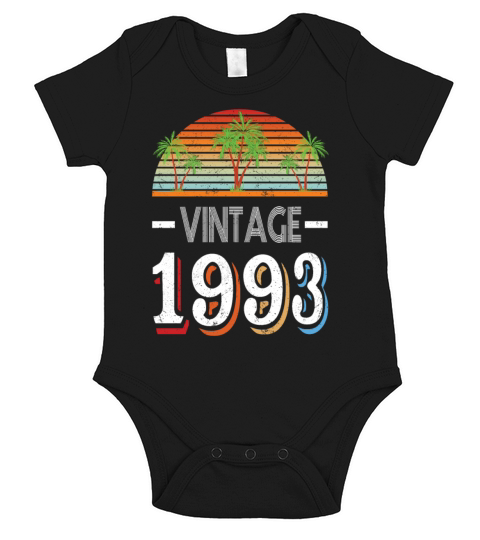 30th birthday born in 1993 vintage 1993 Short Sleeve Baby One-Piece