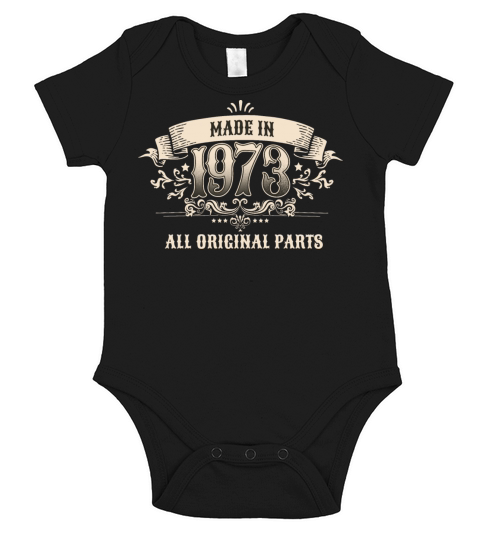 50 Years Old Made In 1973 All Original Parts Short Sleeve Baby One-Piece