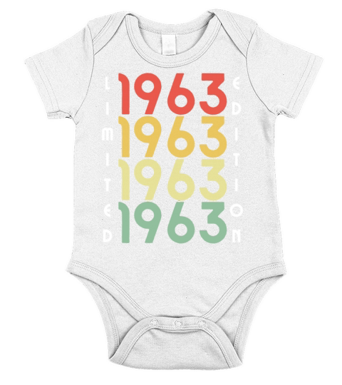 60 Years Vintage 1963 Retro 60th Birthday Short Sleeve Baby One-Piece