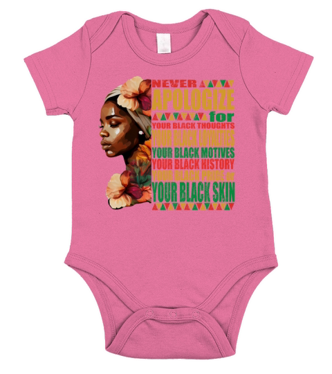 African Woman Honor Black History Month Short Sleeve Baby One-Piece