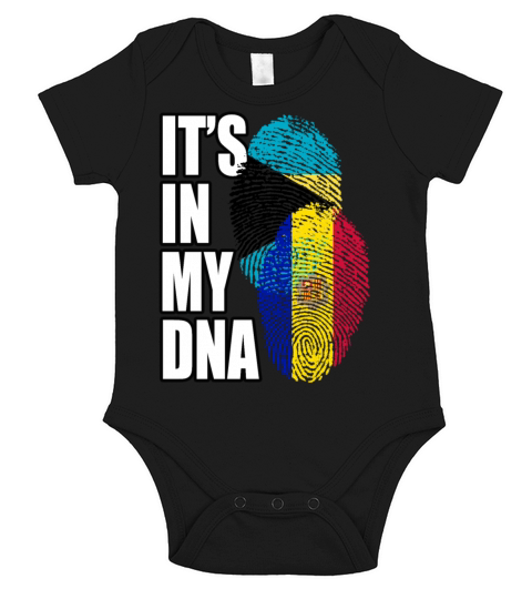 Andorran And Bahamian Mix Heritage DNA Flag Short Sleeve Baby One-Piece