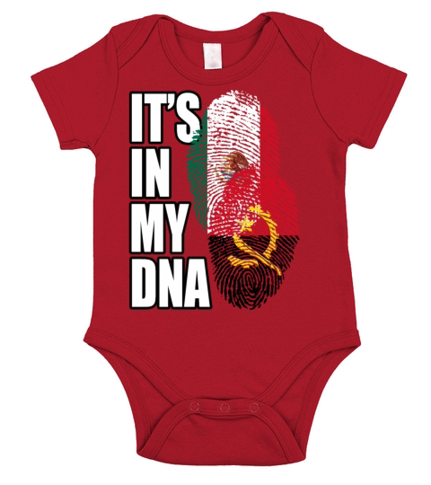 Angolan And Mexican Mix Heritage DNA Flag Short Sleeve Baby One-Piece
