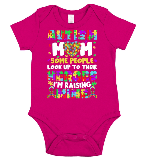 Autism Mom Novelty Some People Look Up To Their He Short Sleeve Baby One-Piece
