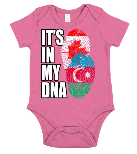 Azerbaijani And Canadian Mix Heritage DNA Flag Short Sleeve Baby One-Piece