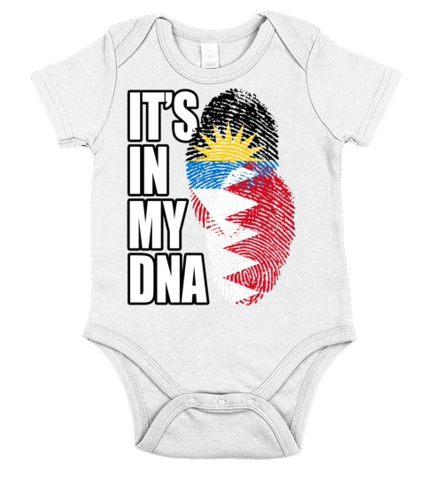 Bahraini And Antiguan Mix Heritage DNA Flag Short Sleeve Baby One-Piece