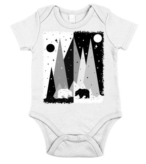Bear In The Mountains Short Sleeve Baby One-Piece