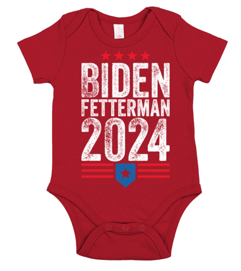 Biden Fetterman 2024 Vintage Short Sleeve Baby One-Piece