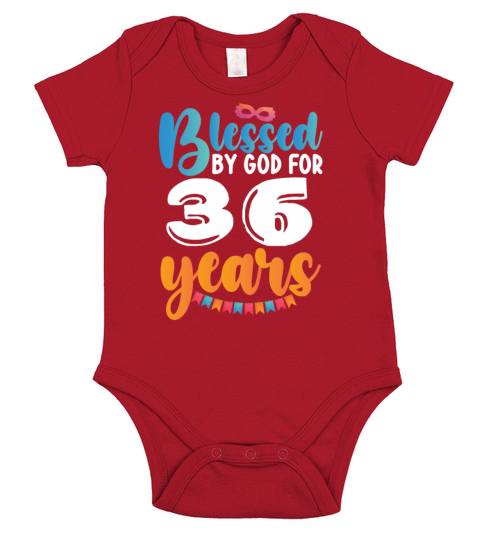 Birthday Blessed by God for 36 Years Short Sleeve Baby One-Piece