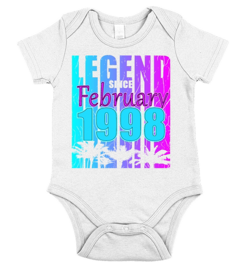 Born in 1998 Legend February Vintage Short Sleeve Baby One-Piece