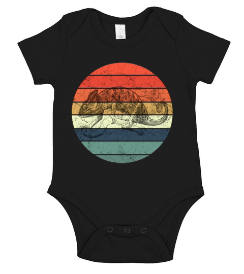 Chameleon - Retro Vintage Sunset Short Sleeve Baby One-Piece