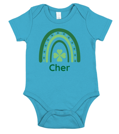 Cher Clover Charm Boho Rainbow Short Sleeve Baby One-Piece