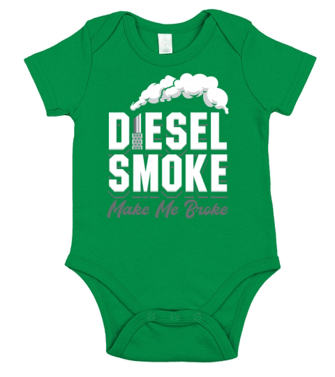 Diesel Smoke Makes Me Broke Roll Coal Trucker Truc Short Sleeve Baby One-Piece