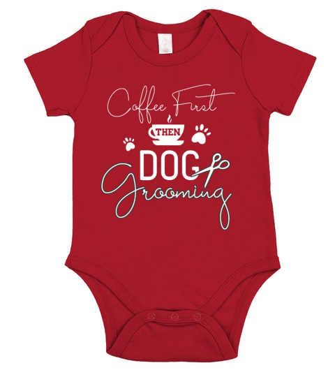 Dog Grooming Coffe Dog Groomer Outfit Pet Care Gif Short Sleeve Baby One-Piece